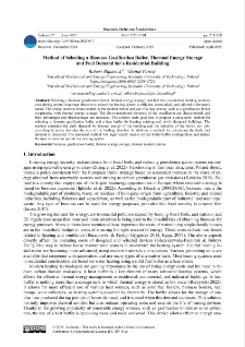 Method of selecting a biomass gasification boiler, thermal energy storage and fuel demand for a residential building