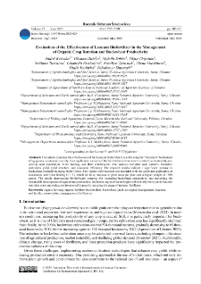Evaluation of the effectiveness of Leanum biofertilizer in the management of organic crop rotation and buckwheat productivity